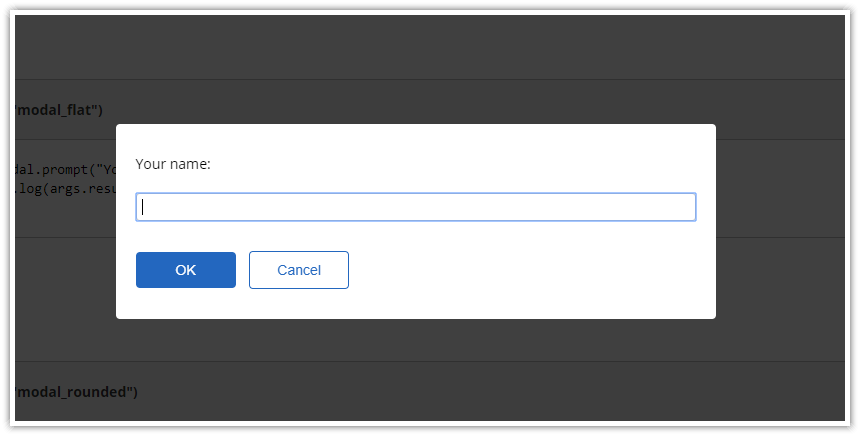 javascript prompt replacement modal dialog rounded css theme
